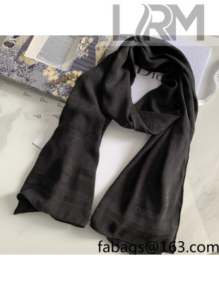 Dior Cannage Silk Scarf 70x200cm Black 2021