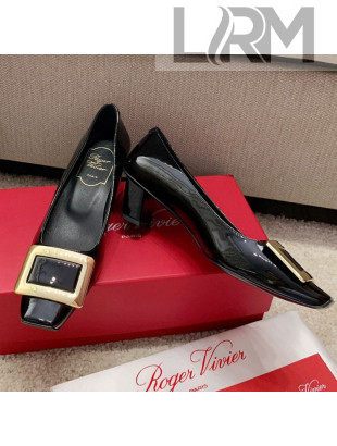 Roger Vivier Belle Vivie Patent Calfskin Pumps 4.5cm Black 2021