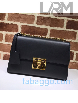 Gucci Padlock Leather Medium Shoulder Bag 409486 Black 2020