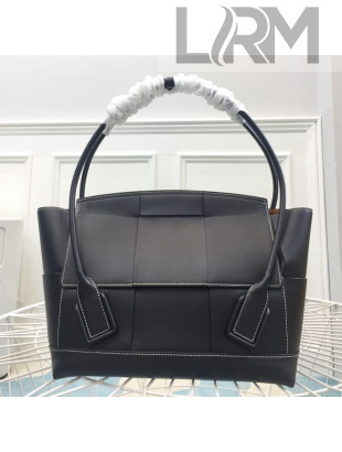 Bottega Veneta Arco Large Bag in Smooth Maxi Woven Calfskin Black 2019