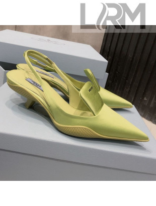 Prada Silk Slingback Pumps 3cm Yellow 2021