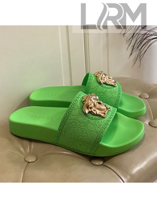 Versace Flat Side Sandals Green 2021 02