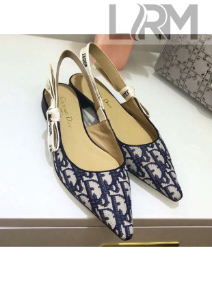 Dior J'adior Slingback Ballet Flat in Diorquake Oblique Canvas Blue 2019