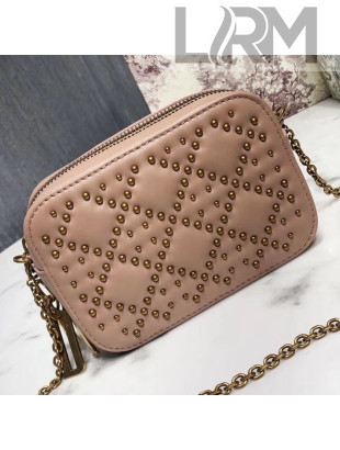 Dior Lady Dior Studded Lambskin Camera Case Shoulder Bag Nude 2019