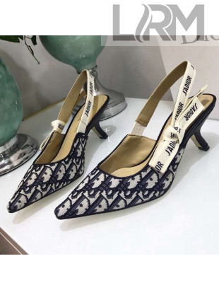 Dior J'adior Slingback Pump 6.5cm in Diorquake Oblique Canvas Black 2019