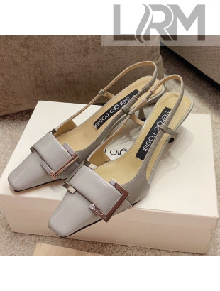 Sergio Rossi Twenty Patent Calfskin Slingback Pums Grey 2021