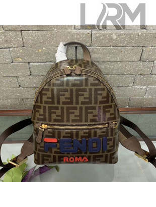 Fendi Small FF Backpack with FENDI Charm Brown/Blue 2020