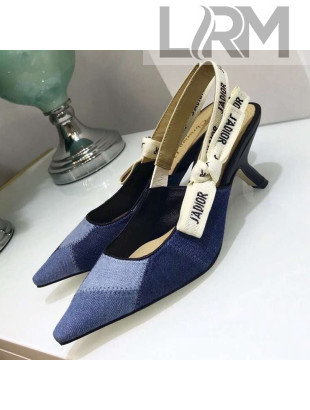 Dior J'adior Slingback Pump 6.5cm in Patchwork Denim 2019