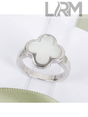 Van Cleef & Arpels Clover Ring White/Silver 2021 12