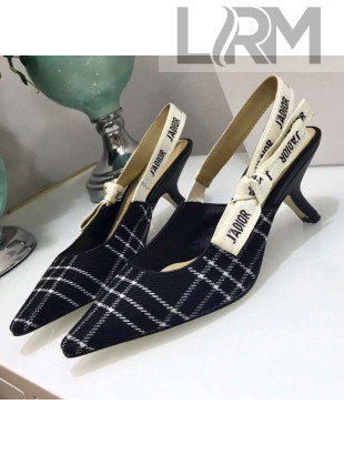 Dior J'adior Tartan Wool Slingback Pump 6.5cm 2019