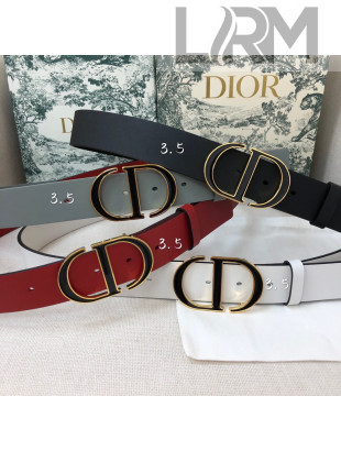 Dior Calfskin Belt 3.5cm with Bi-color CD Buckle Black 2021