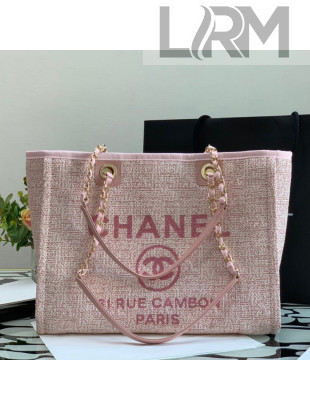 Chanel Deauville Mixed Fibers Medium Shopping Bag A67001 Pink 2021