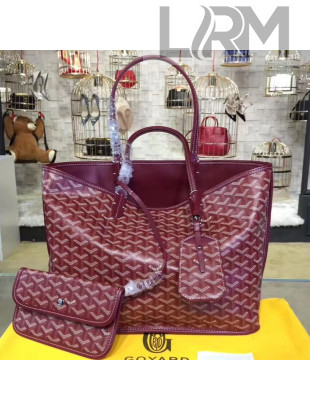 Goyard Reversible Calfskin Medium/Large Shopping Tote Burgundy