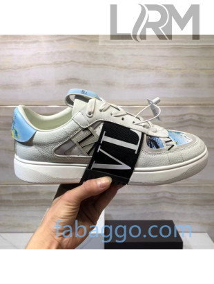 Valentino VL7N Sneaker with Banded Calfskin and Print Blue/Black 2020 (For Women and Men) 