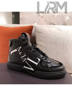 Valentino VL7N Calfskin High-Top Sneaker with Print Bands Black 01 2021