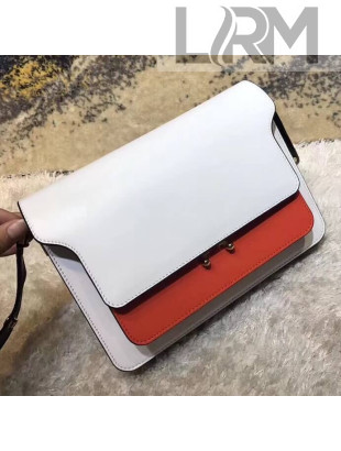 Marni Trunk Bag In Smooth Calfskin White/Black/Orange 2018