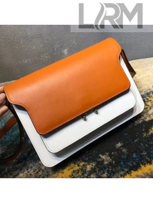 Marni Trunk Bag In Smooth Calfskin White/Orange 2018