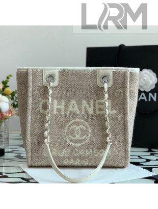 Chanel Deauville Mixed Fibers Small Shopping Bag Beige 2021