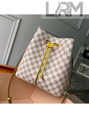 Louis Vuitton Noe Bucket Bag in Damier Azur Canvas N40151 Yellow 2019