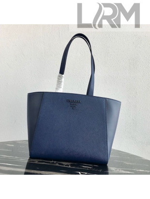 Prada Saffian Calfskin Tote Bag 1BG288 Blue 2019