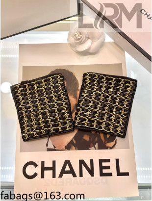 Chanel Lambskin Chain Gloves Black 2021 102922