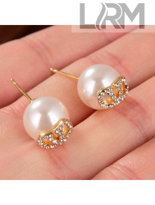 Valentino VLogo Pearl Stud Earrings 2021 29