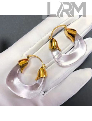 Celine Resin Hoop Earrings White 2021