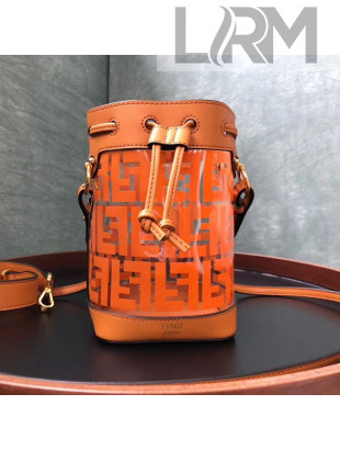 Fendi Mini Transparent Mon Tresor bucket Bag Orange 2019