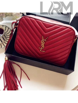 Saint Laurent Lou Camera Bag in Matelasse Leather Red 2018