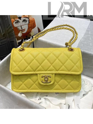 Chanel Grained Calfskin Medium Square Flap Bag AS2357 Yellow 2021