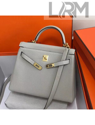 Hermes Kelly 25cm/28cm/32cm Togo Leather Bag Light Grey(Gold Hardware)