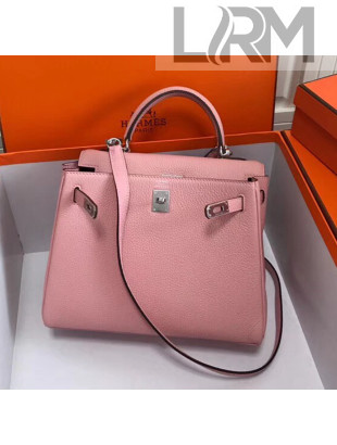 Hermes Kelly 25cm/28cm/32cm Togo Leather Bag Pink(Silver Hardware)