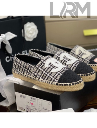 Chanel Embroidered CC Tweed Espadrilles Black 2021 26