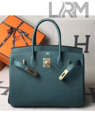 Hermes Original Togo Leather Birkin 25/30/35 Handbag Green (Gole-tone Hardware)