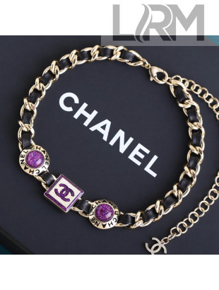 Chanel Chain Stone Short Purple 2021 53