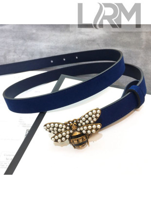 Gucci Queen Margaret Leather Belt 20mm Blue 2019