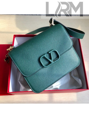 Valentino Large VSLING Grained Calfskin Shoulder Bag 0074L Green 2019