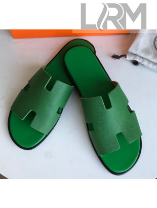 Hermes Izmir Sandal For Men in Epsom Calfskin Green 2020 (Handmade)