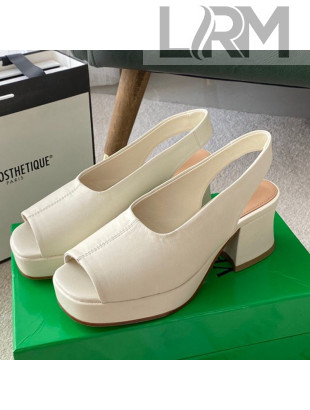 Bottega Veneta Stack Slingback Pumps White 2021