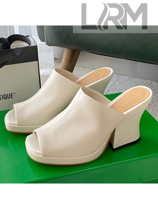 Bottega Veneta Stack Mules White 2021