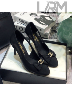 Chanel Lambskin Bow Pumps G36347 Black 2021