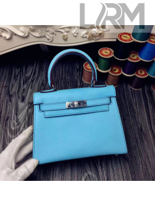 Hermes Original Epsom Leather Kelly 20cm Mini Bag Sky Blue