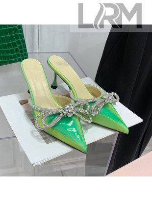 Mach & Mach Rainbow Mules with Crystal Bow 8.5cm Bright Green 2022