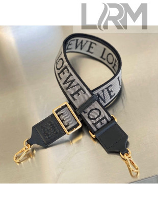 Loewe Logo Embroidered Shoulder Strap Black 2022