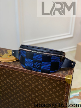 Louis Vuitton Campus Bumbag/Belt Bag in Damier Leather N50022 Navy Blue/Black 2022