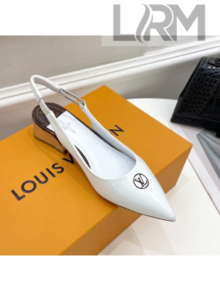 Louis Vuitton Magnetic Slingback Pump 3.5cm in Patent Calf Leather White 2022