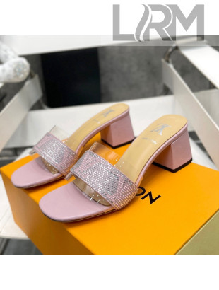 Louis Vuitton TPU and LV Crystal Heel Slide Sandals Pink 2022