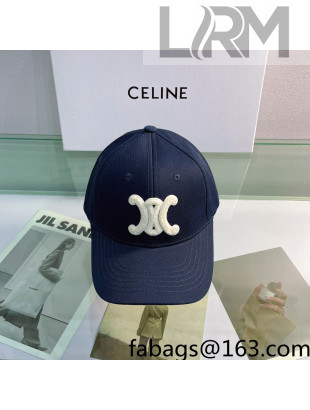 Celine Canvas Baseball Hat Blue 2022 15