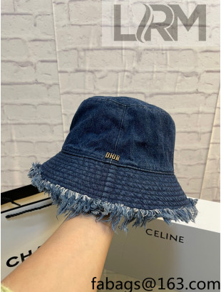 Dior Denim Fringe Bucket Hat Blue 2022 16