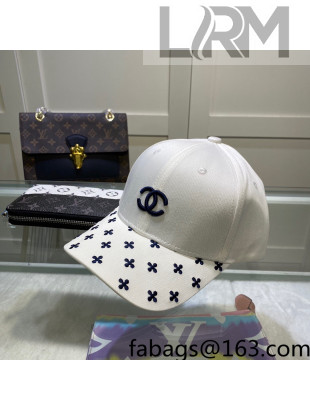 Chanel Canvas Baseball Hat White 2022 17